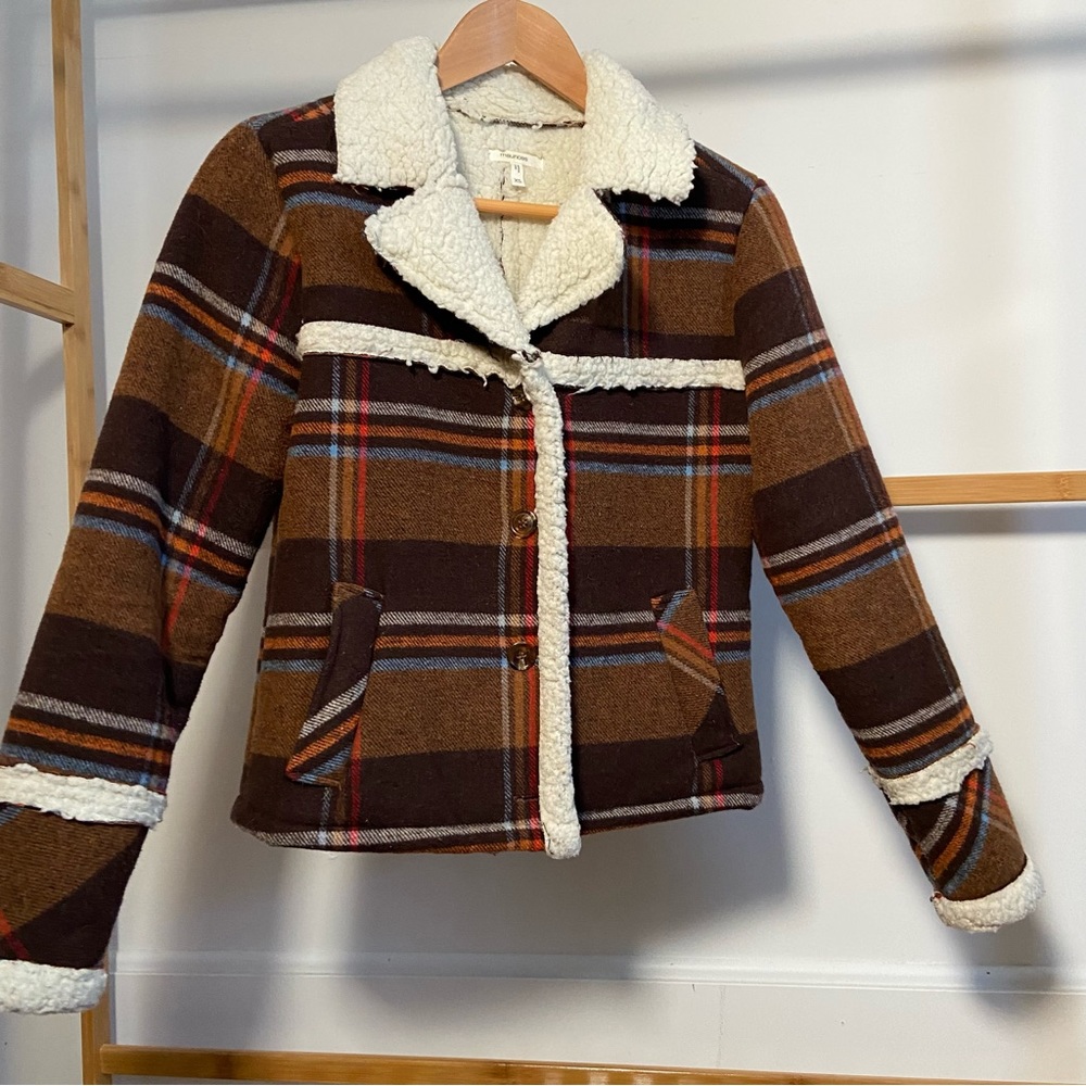 maurices fall plaid sherpa brown jacket